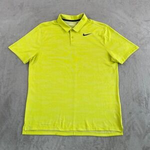 Nike Icon Jacquard Camo Golf Polo Shirt Men Large Electro Lime Performance